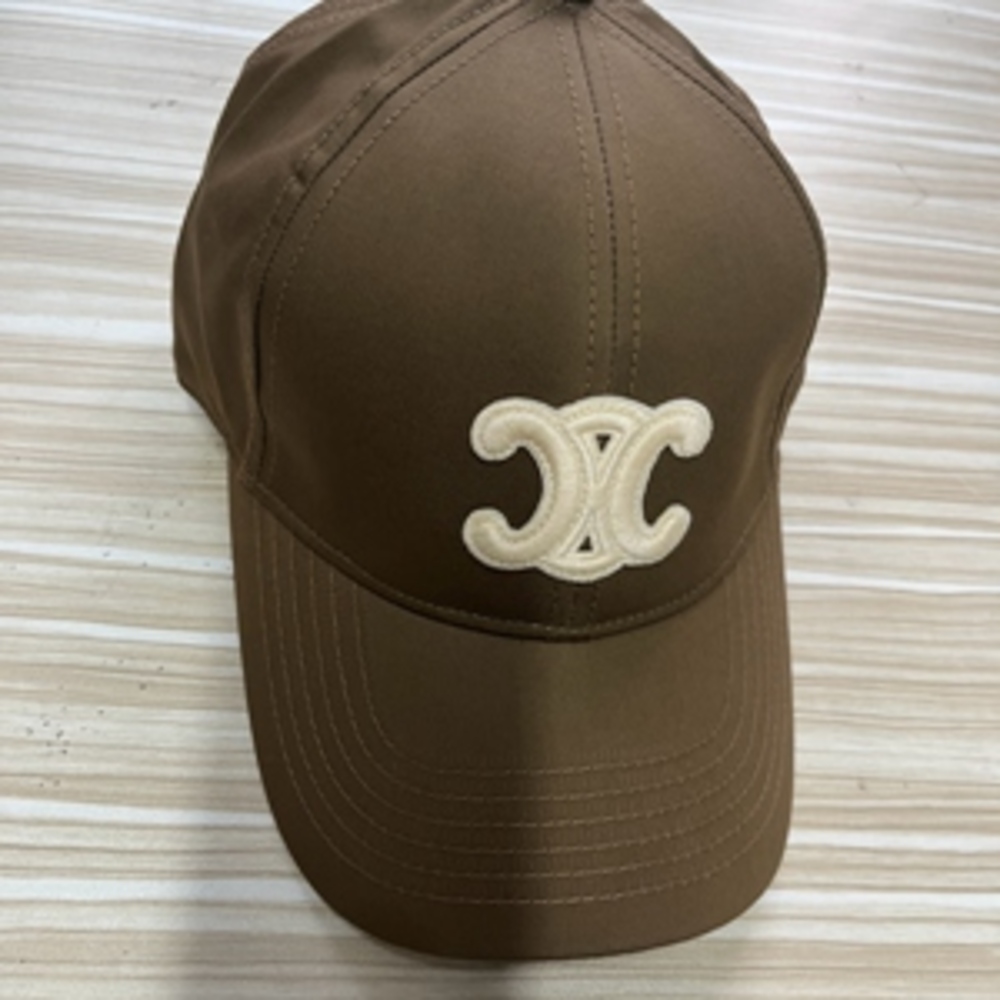 Celine Brown Leather Casual Fashion Baseball Cap